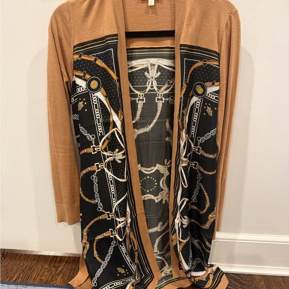 L’agence Women's Tan and Black Patterned Sweater BRAND NEW